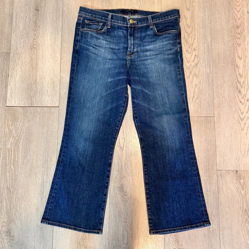 J Brand Selena Jeans‎ Women's Size 31 Dark Wash Denim Cropped Bootcut Casual